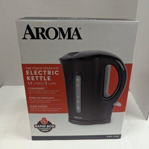 Aroma 1.7L Electric Kettle | Fast Boil, Auto Shut-Off, Black